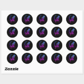 Crescent Moon Cat Mystical Pastel Gothic Spirituee Ronde Sticker (Vel)