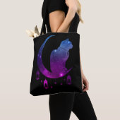 Crescent Moon Cat Mystical Pastel Gothic Spirituee Tote Bag (Dichtbij)