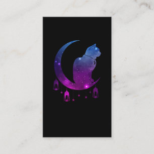 Crescent Moon Cat Mystical Pastel Gothic Spirituee Visitekaartje