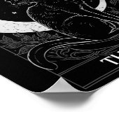 Crescent Moon Cat Tarot Card Grafisch Voor Tarot K Poster (Hoek)