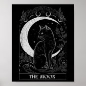 Crescent Moon Cat Tarot Card Grafisch Voor Tarot K Poster (Voorkant)