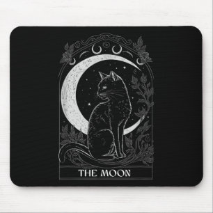 Crescent Moon Cat Tarot Kaart Graphic voor Tarot C Muismat