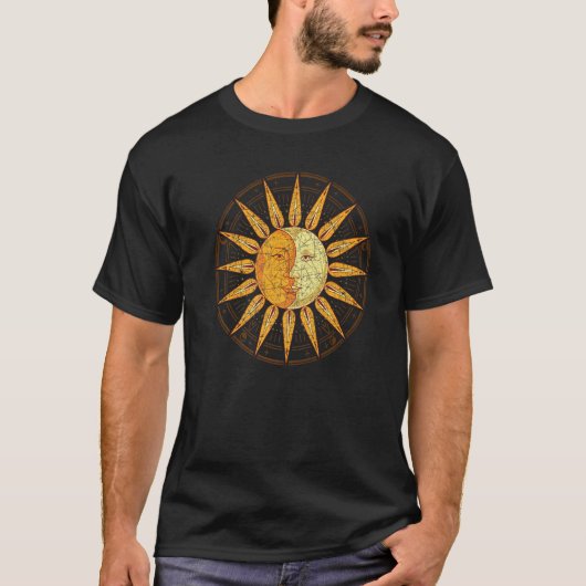 Crescent Moon Celestial Body Boho Sun Moon Astrolo T-shirt (Voorkant)