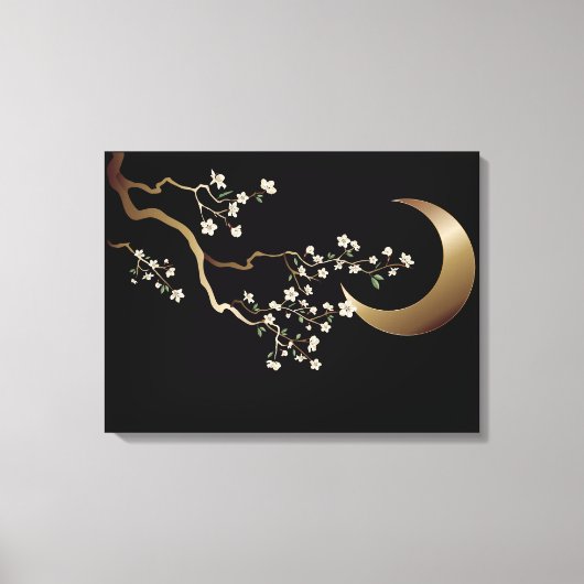 Crescent Moon Cherry Blossom Canvas Afdruk (Voorkant)
