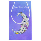 Crescent Moon Colorful Markings Face Paars Klein Cadeauzakje (Achterkant)