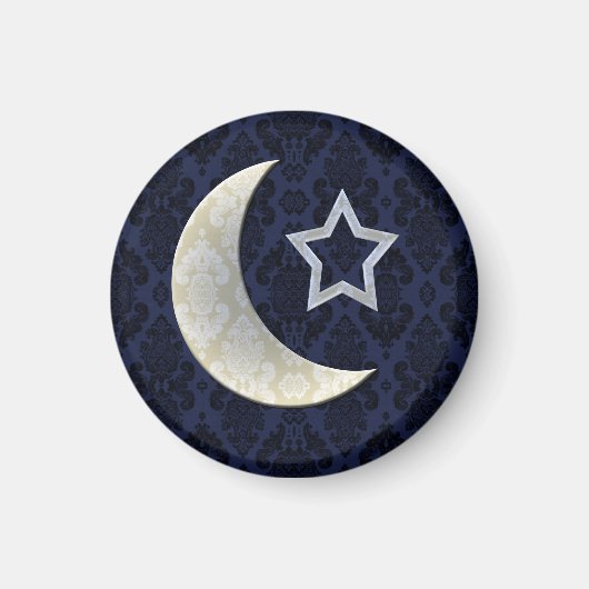 Crescent Moon Damask Gothic Magneet (Voorkant)