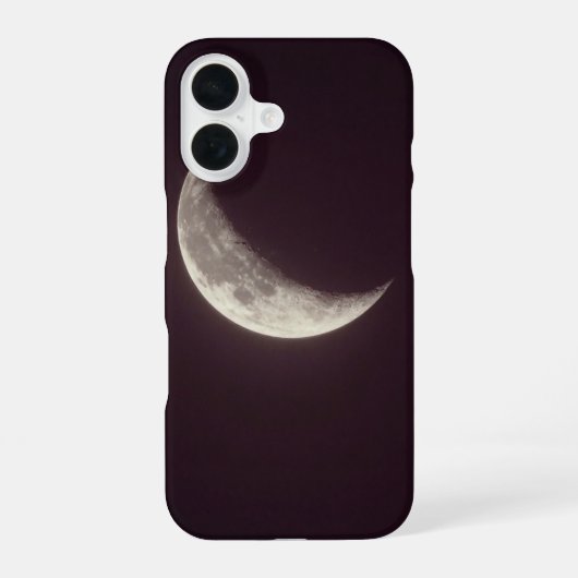 Crescent Moon Dark Minimal Phone Case iPhone 16 Hoesje (Achterkant)