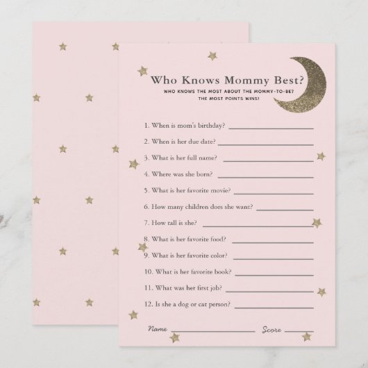 Crescent Moon die de roze kaart van het spel van d (Voorkant / Achterkant)