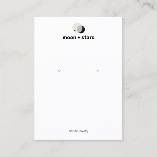 Crescent Moon Earring Jewelry Display Holder Visitekaartje (Voorkant)