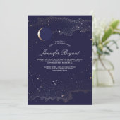 Crescent Moon en Night Stars Baby shower Kaart (Staand voorkant)
