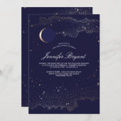 Crescent Moon en Night Stars Baby shower Kaart (Voorkant / Achterkant)