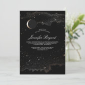 Crescent Moon en Night Stars Baby shower Kaart (Staand voorkant)