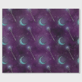 Crescent Moon en personeel in Paars Cadeaupapier (Vlak)