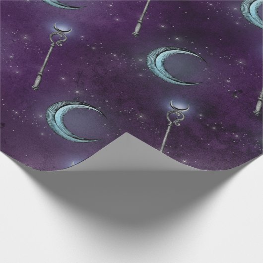 Crescent Moon en personeel in Paars Cadeaupapier (Hoek)