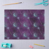 Crescent Moon en Personeel op Paarse ontkoppeling Tissuepapier (Craft)