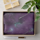Crescent Moon en Personeel op Paarse ontkoppeling Tissuepapier (Geschenk)