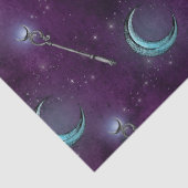 Crescent Moon en Personeel op Paarse ontkoppeling Tissuepapier (Detail)