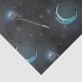 Crescent Moon en Personeel op zwarte ontkoppeling Tissuepapier (Detail)