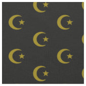 Crescent Moon en Star Combed Cotton (56 inch breed Stof (Close Up)
