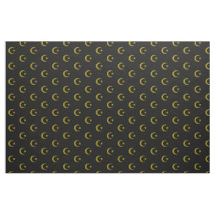 Crescent Moon en Star Combed Cotton (56 inch breed Stof