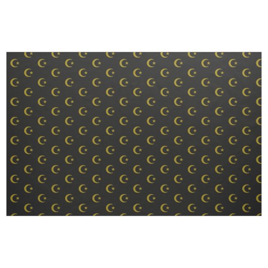 Crescent Moon en Star Combed Cotton (56 inch breed Stof (Fat Quarter)