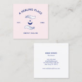 Crescent Moon en Star Hands Energy Worker Vierkante Visitekaartje (Voorkant / Achterkant)