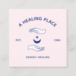 Crescent Moon en Star Hands Energy Worker Vierkante Visitekaartje