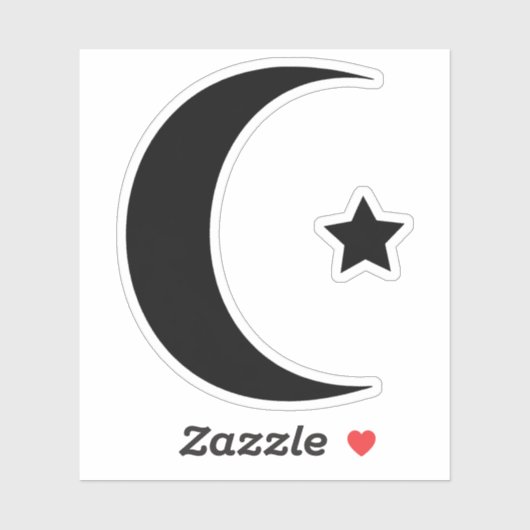 Crescent Moon en Star Vinyl gesneden Sticker (Vel)
