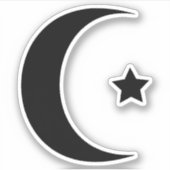Crescent Moon en Star Vinyl gesneden Sticker (Voorkant)