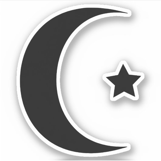 Crescent Moon en Star Vinyl gesneden Sticker (Voorkant)
