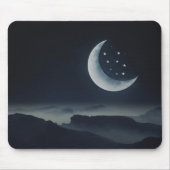 Crescent Moon en Stars Muismat (Voorkant)