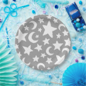 Crescent Moon en Stars Papieren Bordje (Feest)