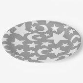 Crescent Moon en Stars Papieren Bordje (Gekanteld)