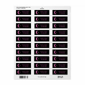 Crescent Moon en ster adreslabel Etiket (Full Sheet)