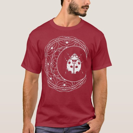 Crescent Moon Entomoloog Ladybug Insect Pagan T-shirt (Voorkant)