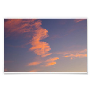 Crescent Moon, Evening Sky, Ohio Foto Afdruk
