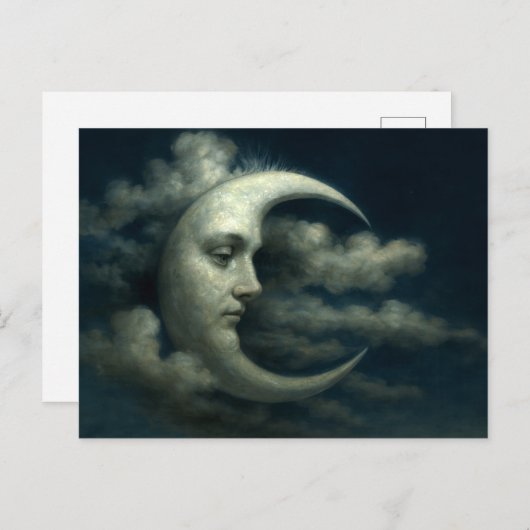 Crescent Moon Face Briefkaart (Voorkant / Achterkant)