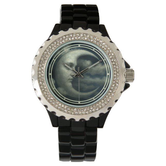 Crescent Moon Face Horloge (Voorkant)
