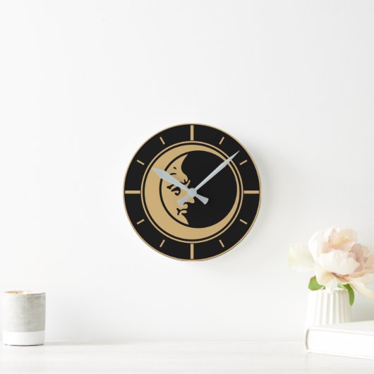 Crescent Moon Face Ronde Klok (Huis)