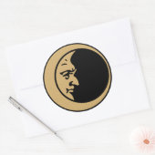 Crescent Moon Face Ronde Sticker (Envelop)