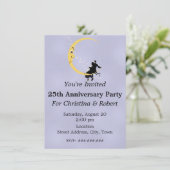 Crescent Moon Face Stars Paar Jubileum 25th Kaart (Staand voorkant)