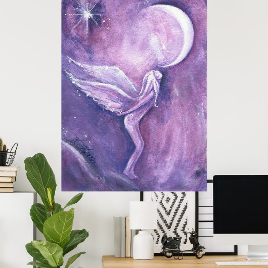 Crescent Moon Fairy Poster (Thuiskantoor)