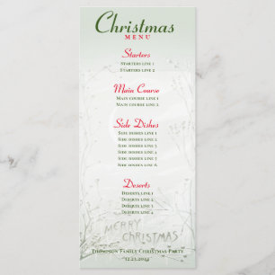 Crescent Moon Frozen Wilde Bloemen Kerstdiner Menu