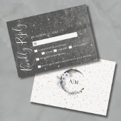 Crescent Moon Gold Celestial Bruiloft RSVP Kaart