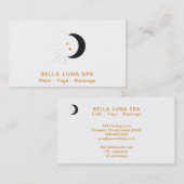 *~* Crescent Moon Gold Moon Beams Twinkle Stars Visitekaartje (Voorkant / Achterkant)