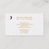 *~* Crescent Moon Gold Moon Beams Twinkle Stars Visitekaartje (Achterkant)