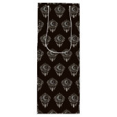 Crescent Moon Golden Dream Catcher op zwart Wijn Cadeautas (Voorkant)