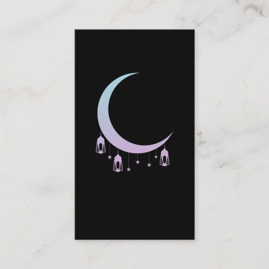 Crescent Moon Gothic Spiritueel Pastel Gothic Visitekaartje (Voorkant)