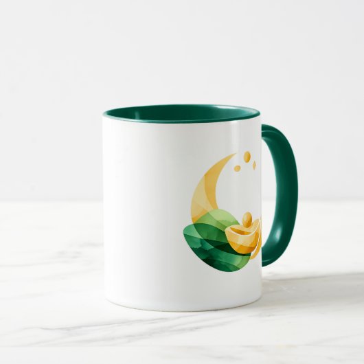 Crescent Moon Gouden Pot St. Patrick's Day Mok (Voorkant rechts)