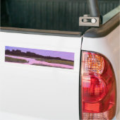 Crescent Moon & Heron in Twilight Marsh Bumpersticker (Op Truck)